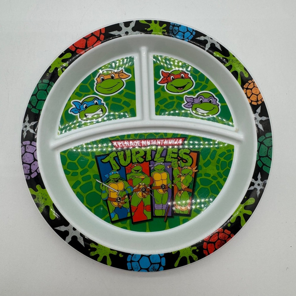 Gerber Teenage Mutant Ninja Turtles Divided Plate TMNT Kids Dish 8.5 Inch Green